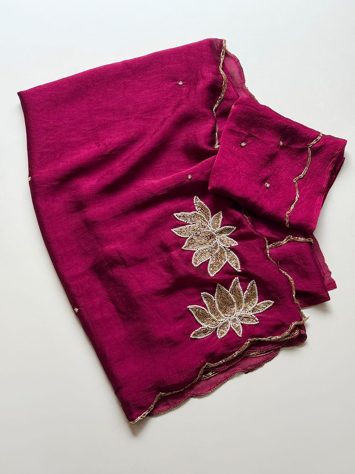 PINK RANGOLI CRUSH SAREE WITH CUTDANA WORK