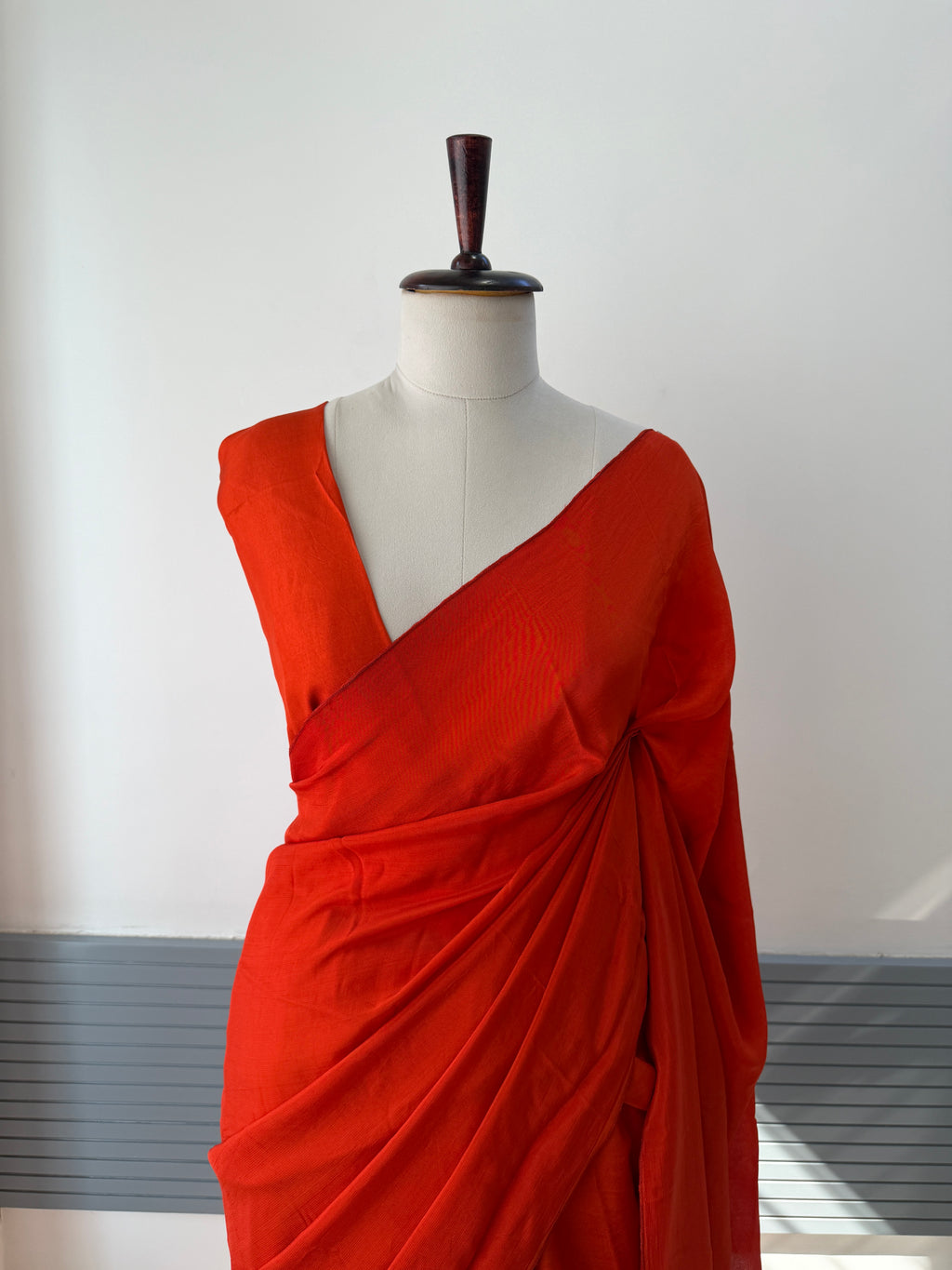 ORANGE MYSORE SILK SAREE WITH BANDHANI PALLU