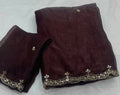 COFFEE SPACE SILK SAREE WITH BEADS WORK