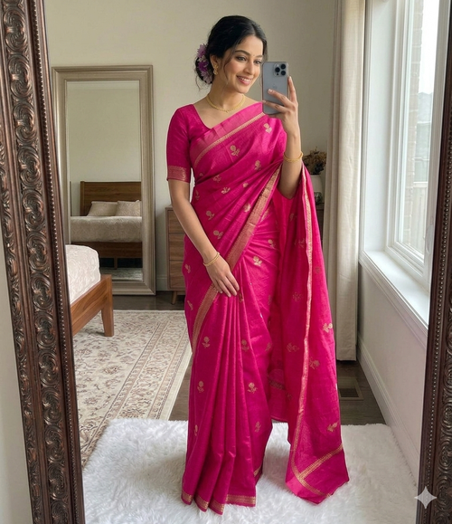 Rani Pure soft Viscose Khadi silk fabric saree