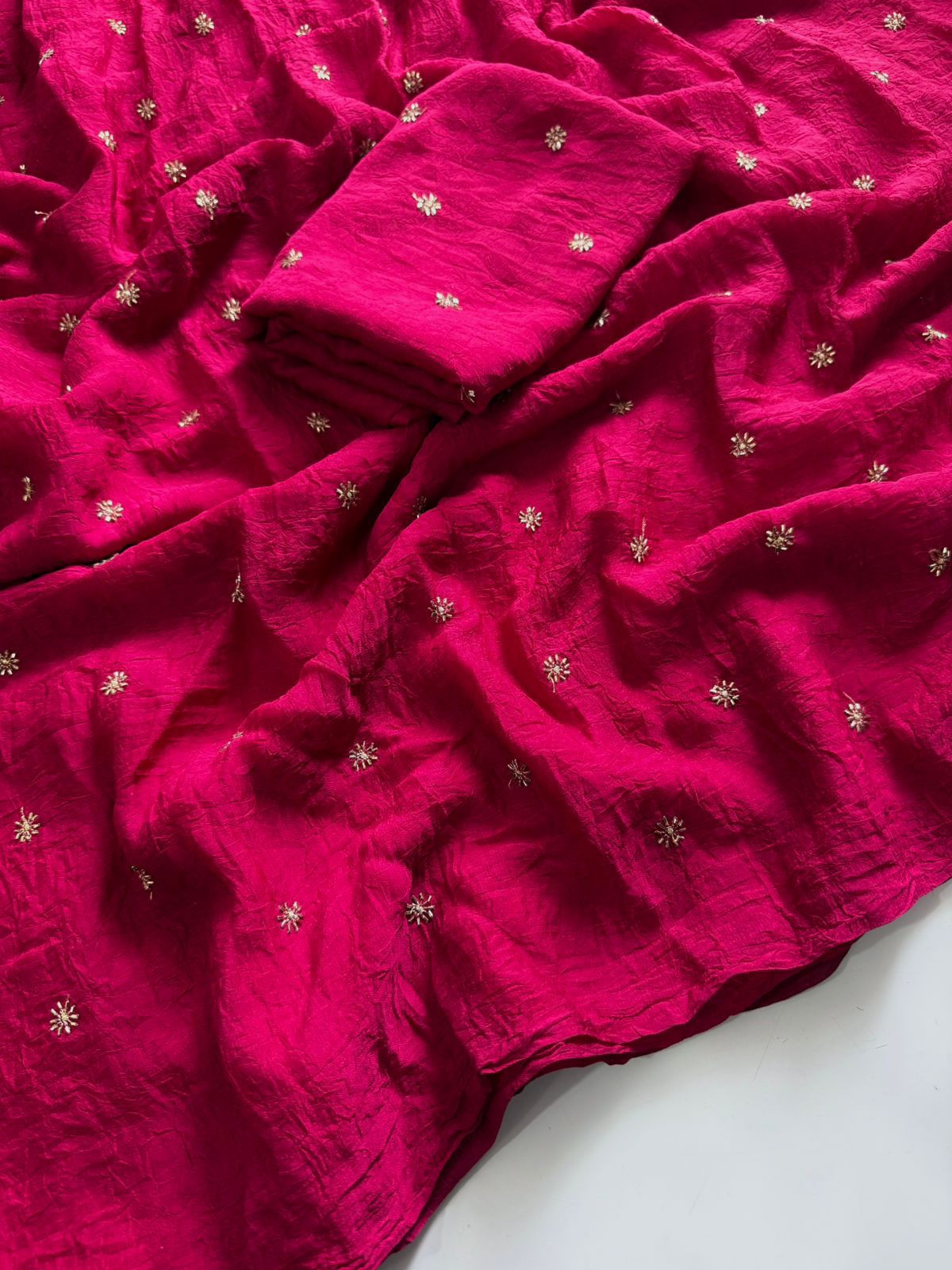 Rani Rangoli Crush Sequence Bits Saree