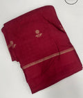 Marooon Pure soft Viscose Khadi silk fabric saree