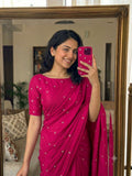 Rani Rangoli Crush Sequence Bits Saree