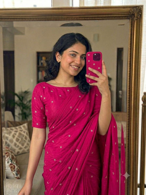 Rani Rangoli Crush Sequence Bits Saree