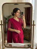 Rani Rangoli Crush Saree With Sequence Bits Blouse